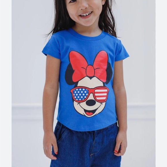 Disney junior Minnie Mouse Girls Patriotic T-shirt Sz 3T - Picture 1 of 4